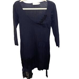 JOHNNY WAS 4 LOVE AND LIBERTY EMBROIDERED ASYMMETRICAL HEM TUNIC DRESS SZ S NWOT